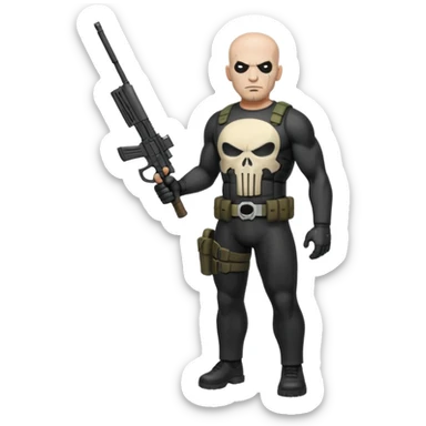 full body punisher and bald with weapons sticker