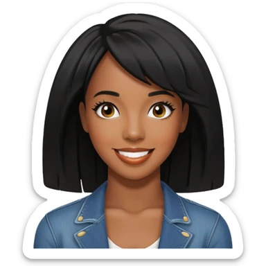 Kelly Rowland with black hair sticker