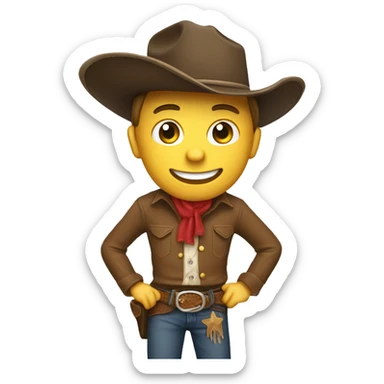 Cowboy tipping hat sticker