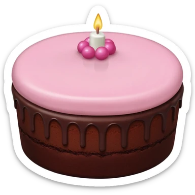 Chocolate Light Pink Cake sticker