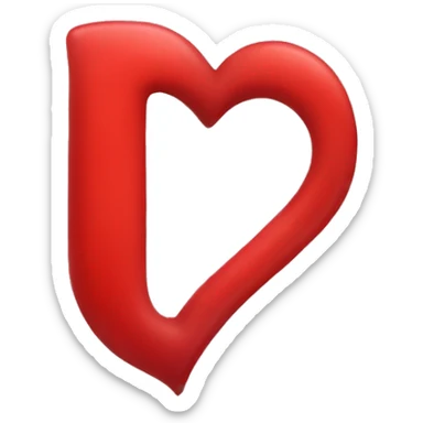 Red heart with the letter L in it  sticker