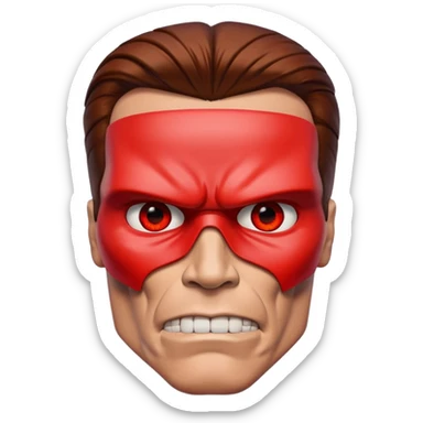 Red eyed half face Terminator Arnold Schwarzenegger sticker