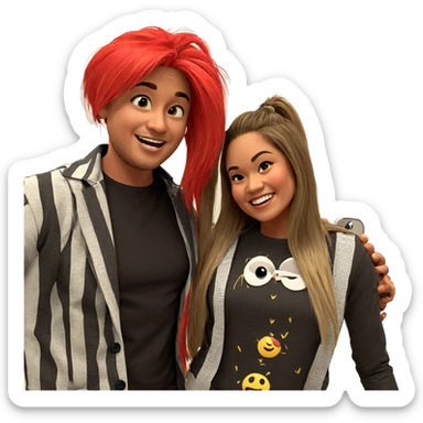 happy friends enjoying each other sticker