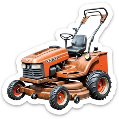 pencil drawing of a gravely mower sticker