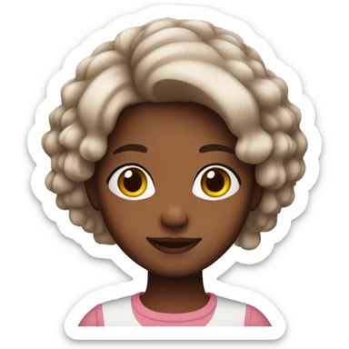 girl with neapolitan hair sticker