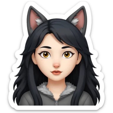 Wolf girl human sticker