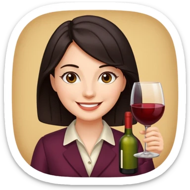 wine expert dark hair sticker