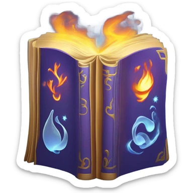 magical elemental book sticker