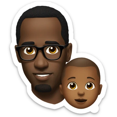 p diddy with a baby sticker