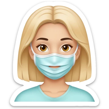 Chica con una mascarilla facial sticker