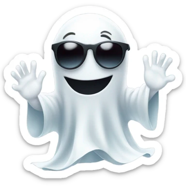 cute Ghost posing with sun glasses sticker