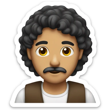 An Arabic boy with a moustache and a beard  sticker
