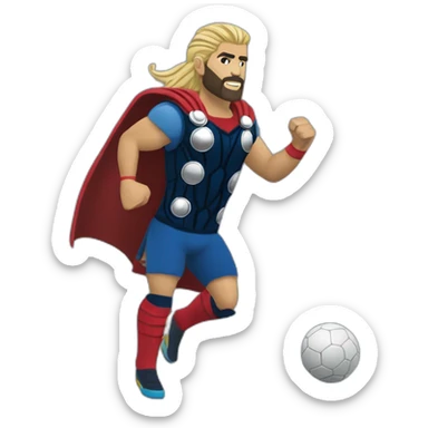 thor qui joue au foot avec riad mahrez sticker