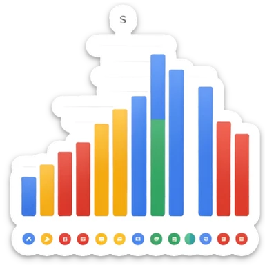 bar chart with Google colors sticker