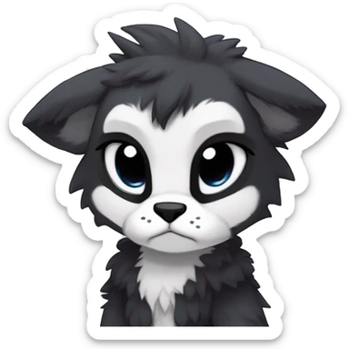 Anthro Dark Edgy Cool Shy Grumpy Fluffy FurSona Fakemon Full Body sticker