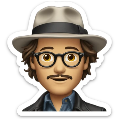 Jhonny depp in the 90s sticker