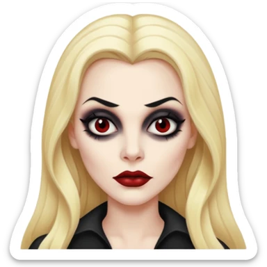 Vampira with long blonde hair sticker