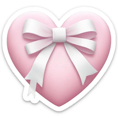 Pastel pink heart with white bow sticker