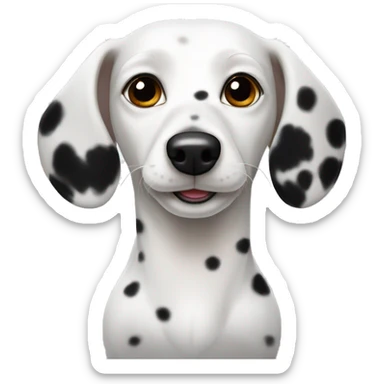 White dachshund with black spots  sticker