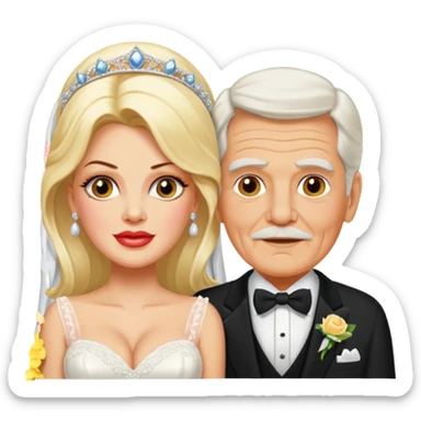Anna Nicole as bride with elderly husband  sticker