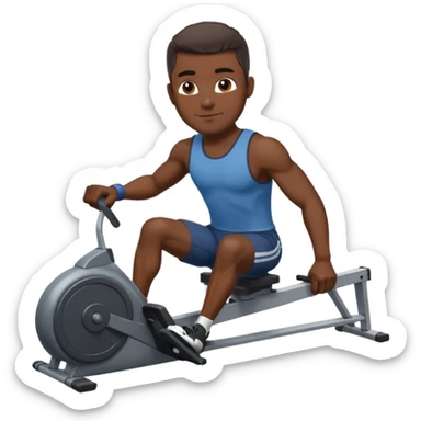 african american male on rowing machine sticker