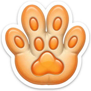 a very light pale pastel apricot pawprint sticker