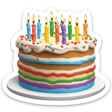 Birthday cake sticker