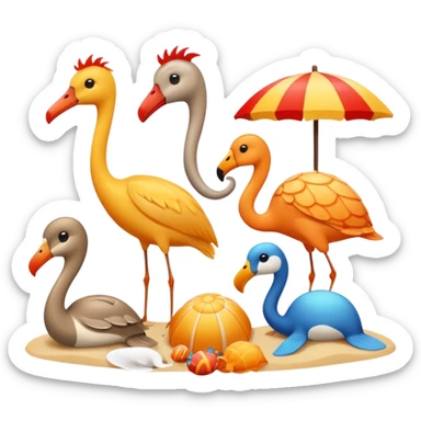 Beach animals classy sticker