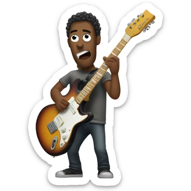 Crackhead shredding guitar sticker