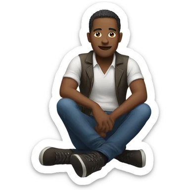 Man crossing legs sticker