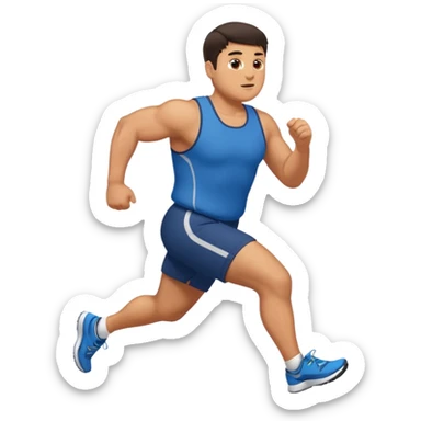 create a stocky man running towards me sticker