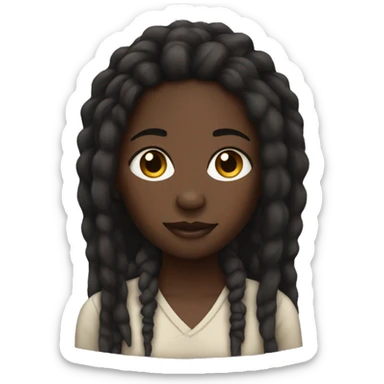 dark-skinned girl with dreadlocks sticker