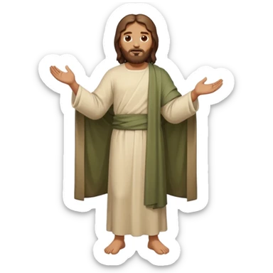 fullbody, head-to-toe, Jesus's apostle Thomas, normal emoji style, different pose sticker