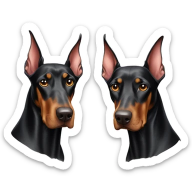 Two Dobermans different colors sticker