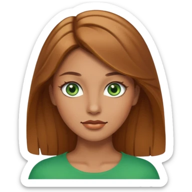 Model woman with light brown hair Carmel skin and green eyes sticker