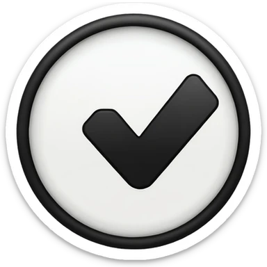 White circle with black checkmark in the middle sticker