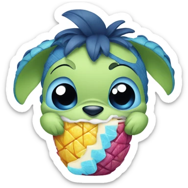 Stitch with pinacolada  sticker