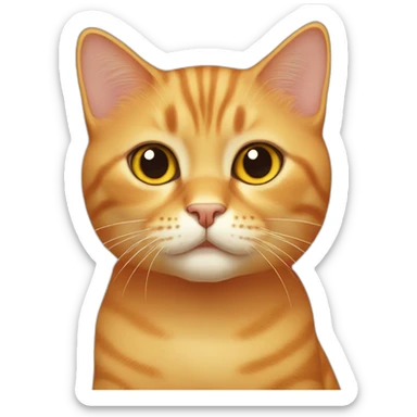 fully orange shorthair angular face cat cute yellow eyes sticker