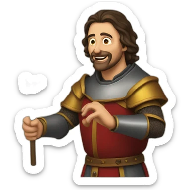 medieval fireeater acting for audience, torso, without the audience sticker