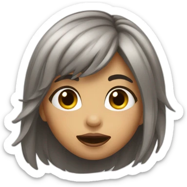 Girl sticking her tongue out, angled shot sticker