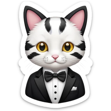 Little cat wearing a tux sticker