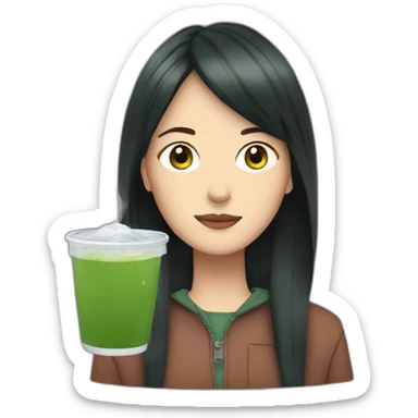 daria with green tea sticker