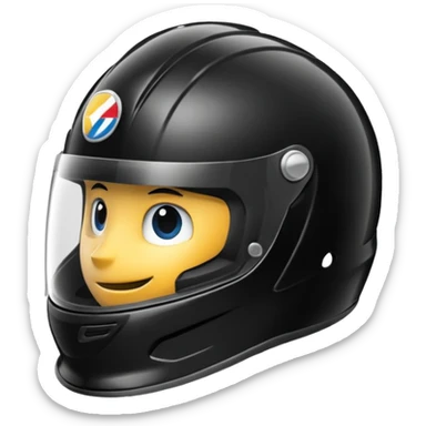 Casco de autos de carreras de color negro sticker