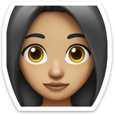 Pretty hispanic girl with big eyes and black hair sticker