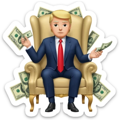 DONALD TRUMP SIT ON THE DOLLAR CHAIR sticker