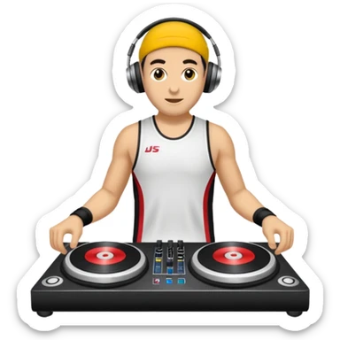 kulaklık takan bir dj sticker