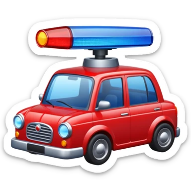 Siren Light on a car top  sticker