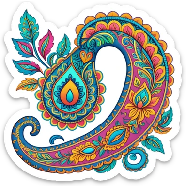 Beautiful paisley pattern in Indian style sticker