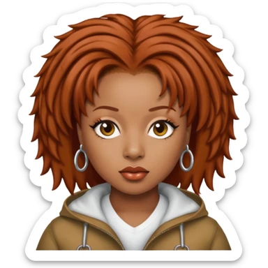Da Brat with auburn hair sticker