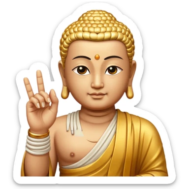 Buddha facing the front with his index finger sticker